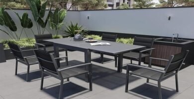 Mesa de Jardín Aluminio Extensible HOMALL